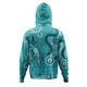 Australia Goanna Aboriginal Hoodie - Indigenous Dot Goanna (Teal Blue) Hoodie