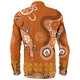 Australia Goanna Aboriginal Long Sleeve Shirt - Indigenous Dot Goanna (Orange) Long Sleeve Shirt