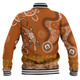 Australia Goanna Aboriginal Baseball Jacket - Indigenous Dot Goanna (Orange) Baseball Jacket