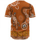 Australia Goanna Aboriginal Baseball Shirt - Indigenous Dot Goanna (Orange) Baseball Shirt