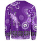 Australia Goanna Aboriginal Sweatshirt - Indigenous Dot Goanna (Purple) Sweatshirt