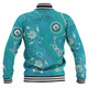 Australia Turtles Aboriginal Baseball Jacket - Indigenous Dot Turtles In The Ocean (Sapphire) Baseball Jacket