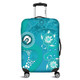 Australia Turtles Aboriginal Luggage Cover - Indigenous Dot Turtles In The Ocean (Sapphire) Luggage Cover