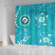 Australia Turtles Aboriginal Shower Curtain - Indigenous Dot Turtles In The Ocean (Sapphire) Shower Curtain