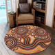 Australia Aboriginal Round Rug - Dot Patterns From Indigenous Australian Culture (Brown) Round Rug