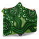 Australia Aboriginal Hooded Blanket - Dot Patterns From Indigenous Australian Culture (Green) Hooded Blanket