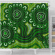 Australia Aboriginal Shower Curtain - Dot Patterns From Indigenous Australian Culture (Green) Shower Curtain