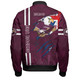 Manly Warringah Sea Eagles Bomber Jacket - Happy Australia Day Flag Scratch Style