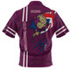 Queensland Maroons Polo Shirt - Happy Australia Day Flag Scratch Style