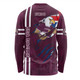 Manly Warringah Sea Eagles Long Sleeve T-shirt - Happy Australia Day Flag Scratch Style