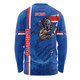 Newcastle Knights Long Sleeve T-shirt - Happy Australia Day Flag Scratch Style