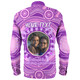 Australia Aboriginal Custom Long Sleeve Shirt - Believe You Can And Hold Firmly Onto Your Dreams Personalised Photo (Purple) Long Sleeve Shirt