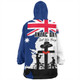 Australia Anzac Day Snug Hoodie - Anzac Day With Map And Flag Australia Snug Hoodie