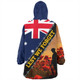 Australia Snug Hoodie Custom Anzac Day Let We Forget Barbed Wire