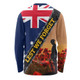 Australia Long Sleeve T-shirt Custom Anzac Day Let We Forget Barbed Wire