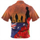 Australia Zip Polo Shirt Lest We Forger Soldiers Flag With Poppy Flower