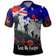 Australia Polo Shirt - Custom Anzac Day Soldiers With Australia Flag Grunge Style