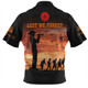 Australia Zip Polo Shirt Anzac Lest We Forget Sunset Soldiers Army