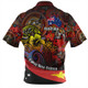 Australia Papua New Guinea Birds Of Paradise With Aboriginal  Zip Polo Shirt