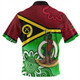 Vanuatu Zip Polo Shirt - Custom Seal With Aboriginal Patterns Style