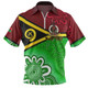 Vanuatu Zip Polo Shirt - Custom Seal With Aboriginal Patterns Style