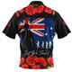 Australia Zip Polo Shirt Anzac Day Lest We Forget Grunge Flag