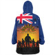 Australia Snug Hoodie Anzac Flag With Soldiers Sunset