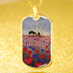 Australia Anzac Day Dog Tag Poppy Red And Purple Flower Anzac Design