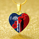 Australia Necklace Heart Anzac Day Lest We Forget Remebrance Day (Blue)