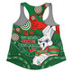 South Sydney Rabbitohs Women Racerback Singlet Aboriginal Indigenous Naidoc Week Dreamtime Dot Painting With Flag