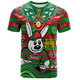 South Sydney Rabbitohs T-Shirt Custom Naidoc Keep the Fire Burning! Blak, Loud & Proud Home Jersey2