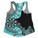 Australia Women Racerback Singlet Aboriginal Indigenous Dot Painting Turquoise