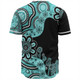 Australia Baseball Shirt Aboriginal Indigenous Dot Painting Turquoise