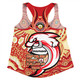 Redcliffe Dolphins Women Racerback Singlet Celebrating Naidoc Week 2024 Aboriginal Dot Art Inspired