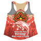 Redcliffe Dolphins Women Racerback Singlet Aboriginal Inspired Naidoc Symbol Pattern