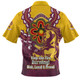 Brisbane Broncos Zip Polo Shirt Aboriginal Inspired Naidoc Symbol Pattern