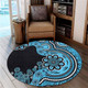 Australia Round Rug Aboriginal Indigenous Dot Painting Blue