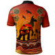 Australia Polo Shirt Aboriginal Indigenous Kangaroo With Dot Painting Pattern