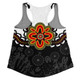 Australia Women Racerback Singlet Aboriginal Inspired Symbol Pattern White