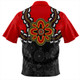 Australia Zip Polo Shirt Aboriginal Inspired Symbol Pattern