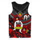 Australia Men Singlet Naidoc Week Torres Strait Symbol With Aboriginal Pattern Inspired Black