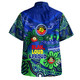 Australia Hawaiian Shirt Naidoc Week Torres Strait Symbol With Aboriginal Pattern Inspired Blue