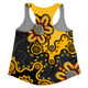 Australia Women Racerback Singlet Aboriginal Style Of Background Yellow