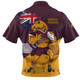 Brisbane Broncos Zip Polo Shirt Custom For Die Hard Fan Australia Flag Scratch Style