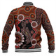 Australia Baseball Jacket Aboriginal Inspired Lizard Dot Painting