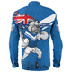 Canterbury-Bankstown Bulldogs Long Sleeve Shirt Custom For Die Hard Fan Australia Flag Scratch Style