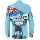 Cronulla-Sutherland Sharks Long Sleeve Shirt Custom For Die Hard Fan Australia Flag Scratch Style