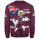 Manly Warringah Sea Eagles Sweatshirt Custom For Die Hard Fan Australia Flag Scratch Style