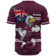 Manly Warringah Sea Eagles Baseball Shirt Custom For Die Hard Fan Australia Flag Scratch Style