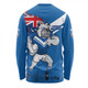 Canterbury-Bankstown Bulldogs Long Sleeve T-shirt Custom For Die Hard Fan Australia Flag Scratch Style